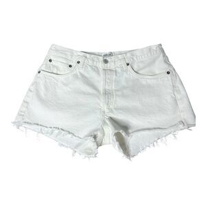 Agolde White Jean Shorts